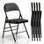 4 Pack Folding Chairs with Padded Cushion, Upgrade Heavy Duty Foldable Chair for Indoor & Outdoor, Portable Stackable Commercial Seat for Parties Events Weddings Home Office, Obsidian Black