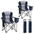 Oversized Portable Camping Folding Chair, Heavy Duty Portable Lawn Chairs, Folding Chairs for Outside with Cup Holder and Cooler Bag for Camp, Travel, Support 450 LBS, 2 Pack,Blue