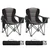 Oversized Folding Camping Chair, Heavy Duty Portable Camp Lawn Chairs, Folding Chairs for Outside with Cup Holder and Cooler Bag for Travel, Beach Support 450 LBS, 2 Pack, Black
