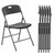 6 Pack Folding Chairs Heavy Duty - Plastic Stackable Portable Dining Chairs Set, Wedding, Party, Patio, Garden, for Indoor Outdoor, for Home and Office, Conference, Black