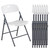 8 Pack Folding Chairs Heavy Duty - Plastic Stackable Portable Dining Chairs Set, Wedding, Party, Patio, Garden, for Indoor Outdoor, for Home and Office, Conference, White