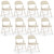 10 Pack Leather Padded Folding Chair, Indoor Outdoor Portable Stackable Commercial Seat with Steel Frame, Capacity for Home, Office, Party, Comfy, Kahki