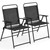 Outdoor Patio Chairs Set of 2, Folding Patio Chairs with Metal Frame, Armrests, Portable Dining Chairs for Camping, Lawn, Garden and Porch, Black Outdoor Patio Chairs Set of 2, Folding Patio Chairs with Metal Frame, Armrests, Portable Dining Chairs for Camping, Lawn, Garden and Porch, Black