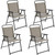 Outdoor Patio Chairs Set of 4, Folding Patio Chairs with Metal Frame, Armrests, Portable Dining Chairs for Camping, Lawn, Garden and Porch, Brown