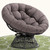 40" Ergonomic Wicker Papasan Chair with Soft Thick Density Fabric Cushion, High Capacity Steel Frame, 360 Degree Swivel for Living, Bedroom, Reading Room, Lounge, Smoky Quartz - Black Base