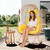 Wicker Rocking Egg Chair 330lbs Capacity Outdoor Indoor Oversized Rattan Chair with Cushion All-Weather Luxury Lounge Chair for Patio Balcony Backyard Garden (Yellow and Yellow)