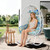 Wicker Rocking Egg Chair 330lbs Capacity Outdoor Indoor Oversized Rattan Chair with Cushion All-Weather Luxury Lounge Chair for Patio Balcony Backyard Garden (White and Patterned)