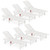 Outdoor Chaise Lounge Set of 6, HDPE Pool Lounge Chair with 5-Position Adjustable Backrest, Patio Lounger with Rolling Wheels & Cup Holder for Pool, White