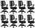 Office Desk Chairs with Wheels, Ergonomic Mesh Chair, Rolling Swivel Computer Task Chair with Adjustable Armrests for Home, Study, Conference, Black (8PK)