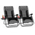 Zero Gravity Chair Set of 2, Padded Anti Gravity Recliner, Oversized 28" Wide Seat, Foldable Patio Lounger with Armrest & Cup Holder, Supports 400 LBS (Grey)