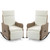 Outdoor Recliner Chairs Set of 2 for Patio 2-in-1 Convertible Footrest & Rocking Mode, 90-135 Adjustable Backrest, Rattan Wicker Chair with Removable Cushion for Garden, Balcony, Light Yellow