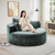 Oversized Round Chaise Longue Chair Indoor, Modern 55-inch Upholstered Chenille Deep Seat Circle Single Cloud Lounge Floor Sofa Chair for Living Room, Bedroom Apartment, Green