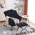 Lazy Chair with Ottoman, Modern Accent Chair with Armrests and a Side Pocket, Plush Black Accent Chairs, Reading Chairs, Oversized Armchairs for Bedroom, Study, Living Room, Courtyard