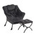 Lazy Chair with Ottoman, Modern Accent Chair with Armrests and a Side Pocket, Plush Navy Accent Chairs, Reading Chairs, Oversized Armchairs for Bedroom, Study, Living Room, Courtyard