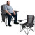 2 Pack Heavy Duty Oversized Camping Chair for Adults 400lbs w/Lumbar Support - Folding Chairs with Side Pocket, Cup Holder & Cooler Bag for Beach, Fishing, Lawn, Backyard Black