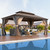 12'x16' Hardtop Gazebo Galvanized Steel Outdoor Aluminum Double Roof Canopy with Netting and Shaded Curtains Permanent Metal Pavilion for Patio, Backyard and Deck 12'x16' Hardtop Gazebo Galvanized Steel Outdoor Aluminum Double Roof Canopy with Netting and Shaded Curtains Permanent Metal Pavilion for Patio, Backyard and Deck