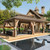 12'x22' Hardtop Gazebo, Galvanized Steel Double Roof Canopy with Aluminum Frame Permanent Metal Pavilion with Netting and Curtains for Patio Backyard Deck and Lawns