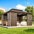 12' X 14' Hardtop Sunroom, Galvanized Steel Double Roof Gazebo Solarium with Detachable Windows & Lockable Doors, All-Weather Sun Room for Patio Deck Backyard