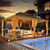 12'x18' Hardtop Gazebo, Galvanized Steel Double Roof with Wood Grain Aluminum Frame, Outdoor Permanent Metal Pavilion with Curtains and Nettings for Patio, Backyard and Deck