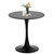 Black Round Dining Table, 27.6" Tulip Table Kitchen Round Dining Table for 1-2 People with MDF Table Top and Metal Pedestal Base, Mid-Century Leisure Table for Home, Dining Room, Cafe