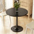 Round Dining Table 30" Circle Tulip Table with Wood Thickened Tabletop & Sturdy Metal Pedestal Mid Century Modern Leisure Bistro Kitchen Tables 4 People Small Places Living Room Cafe,Black
