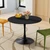 42" Tulip Table for 4-6 Persons Modern Round Dining Room Table, Mid-Century Modern Black Small Kitchen Table with MDF Wooden Top, Leisure Coffee Table for Living Room, Dining Room, Office