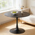 42" Tulip Table for 4-6 Persons Modern Round Dining Table, Mid-Century Modern Black Marble Small Kitchen Table with MDF Wooden Top, Leisure Coffee Table for Living Room, Dining Room, Office 42" Tulip Table for 4-6 Persons Modern Round Dining Table, Mid-Century Modern Black Marble Small Kitchen Table with MDF Wooden Top, Leisure Coffee Table for Living Room, Dining Room, Office