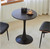Round Dining Table, 24" Circle Tulip Table with Thickened Tabletop & Metal Pedestal, Mid Century Modern Bistro Table for Kitchen, Small Places, Living Room, Cafe (Black)