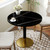 31.5" Tulip Table,Round Kitchen Dining Table for 2-4 with Thick Sintered Stone Top,Titanium Golden Pedestal Base,Heat-Resistant,Bistro Table for Dining Room,Café,Small Space（Gilded Chord）