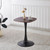 23.6" Square Tulip Dining Table, Mid-Century Tulip Table Kitchen Tulip Dining Table 2 People with MDF Table Top & Metal Base for Office Living Room