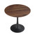 27.3" Round Tulip Dining Table for 2-4 People with Walnut Top and Black Metal Pedestal Base, Mid-Century Modern Small Space Table for Kitchen, Living Room, Cafe