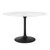 47" Round Artificial Marble Dining Table, Top, Black Base