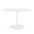 47" Mid-Century Modern Dining Table with Round Top and Pedestal Base in White 47" Mid-Century Modern Dining Table with Round Top and Pedestal Base in White