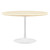 48" Round Artificial Dining Table with Tapered, Metal Base, White Travertine 48" Round Artificial Dining Table with Tapered, Metal Base, White Travertine