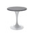 Mid-Century Modern Dining Table with a 27" Round Sintered Stone Tabletop and White Stainless Steel Pedestal Base for Kitchen and Dining Room (Grey)