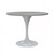 Modern Round Dining Table, White Resin Tabletop with Stainless Steel Pedestal Base, Contemporary Kitchen & Dining Room Table, Small Space Breakfast Nook Table (36 Inch)