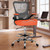 500LBS Ergonomic Drafting Chair Tall Office Chair for Counter Height or Standing Desk, Executive High Office Chairs with W-Shaped Thick Seat Cushion, Footrest Ring & Breathable Mesh, Orange