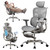 Ergonomic Mesh Office Chair with 2-Zone Lumbar Support and Footrest,Grey Ergonomic Mesh Office Chair with 2-Zone Lumbar Support and Footrest,Grey