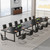 8FT Conference Table Set of 2, Large Meeting Podcast Table for 10 People, Business Style Wooden Training Table with Strong Metal Frame for Office Conference
