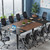 8FT Conference Table, 94.48” Meeting Seminar Table with Cable Grommets, Boardroom Table Workstation for Meeting Room, Office Conference (Black & Walnut) 8FT Conference Table, 94.48” Meeting Seminar Table with Cable Grommets, Boardroom Table Workstation for Meeting Room, Office Conference (Black & Walnut)