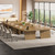 (4, Brown) Conference Table, 8ft Conference Room Table for 10 People, Large Meeting Desk with Cable Grommet, Modern Boardroom Table for Office Conference 