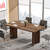 5.5FT Conference Table, 63-inch Rectangle Meeting Seminar Table, Large Wooden Business Tables for 4-6 People, Heavy Duty Pedestal (Dark Brown) 5.5FT Conference Table, 63-inch Rectangle Meeting Seminar Table, Large Wooden Business Tables for 4-6 People, Heavy Duty Pedestal (Dark Brown)