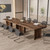 (Set of 2, Dark Brown) 10.5FT Conference Table, Large Rectangle Meeting Seminar Table for 10-12 Person, Long Wooden Business Tables 