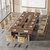 (Set of 6, Dark Brown) 15.7FT Conference Table, Large Rectangle Meeting Seminar Table for 14-16 Person, Long Wooden Business Tables