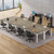 (4, Gray) 6.5 FT Conference Room Table, 78.74" W x 27.56" D Large Office Conference Table, Modern Seminar Meeting Table Desk for Boardroom, Meeting Room
