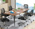 6FT Conference Table, Rectangular Meeting Room Tables, Modern Industrial Seminar Table Boardroom Desk with Metal Legs for Office, 70.8’’ L x 31.5’’ W x 29.5’’ H (Brown and Black) 6FT Conference Table, Rectangular Meeting Room Tables, Modern Industrial Seminar Table Boardroom Desk with Metal Legs for Office, 70.8’’ L x 31.5’’ W x 29.5’’ H (Brown and Black)
