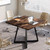 31.5" Square Conference Table, Industrial Office Meeting Table for 4 People, Business Podcast Furniture with Metal Base for Small Spaces, Office Conference, Vintage Brown 31.5" Square Conference Table, Industrial Office Meeting Table for 4 People, Business Podcast Furniture with Metal Base for Small Spaces, Office Conference, Vintage Brown