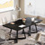 31.5" Square Conference Table Set of 2, 63" Industrial Office Meeting Table for 4-6 People, Business Podcast Furniture with Metal Base for Small Spaces, Office Conference, Black