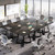 31.5" Square Conference Table Set of 6, 8 ft Industrial Office Meeting Table for 8-10 People, Business Podcast Furniture with Metal Base for Small Spaces, Office Conference, Vintage Black 31.5" Square Conference Table Set of 6, 8 ft Industrial Office Meeting Table for 8-10 People, Business Podcast Furniture with Metal Base for Small Spaces, Office Conference, Vintage Black
