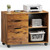 File Cabinet with 3 Drawers, Wood Under Desk Storage Printer Stand